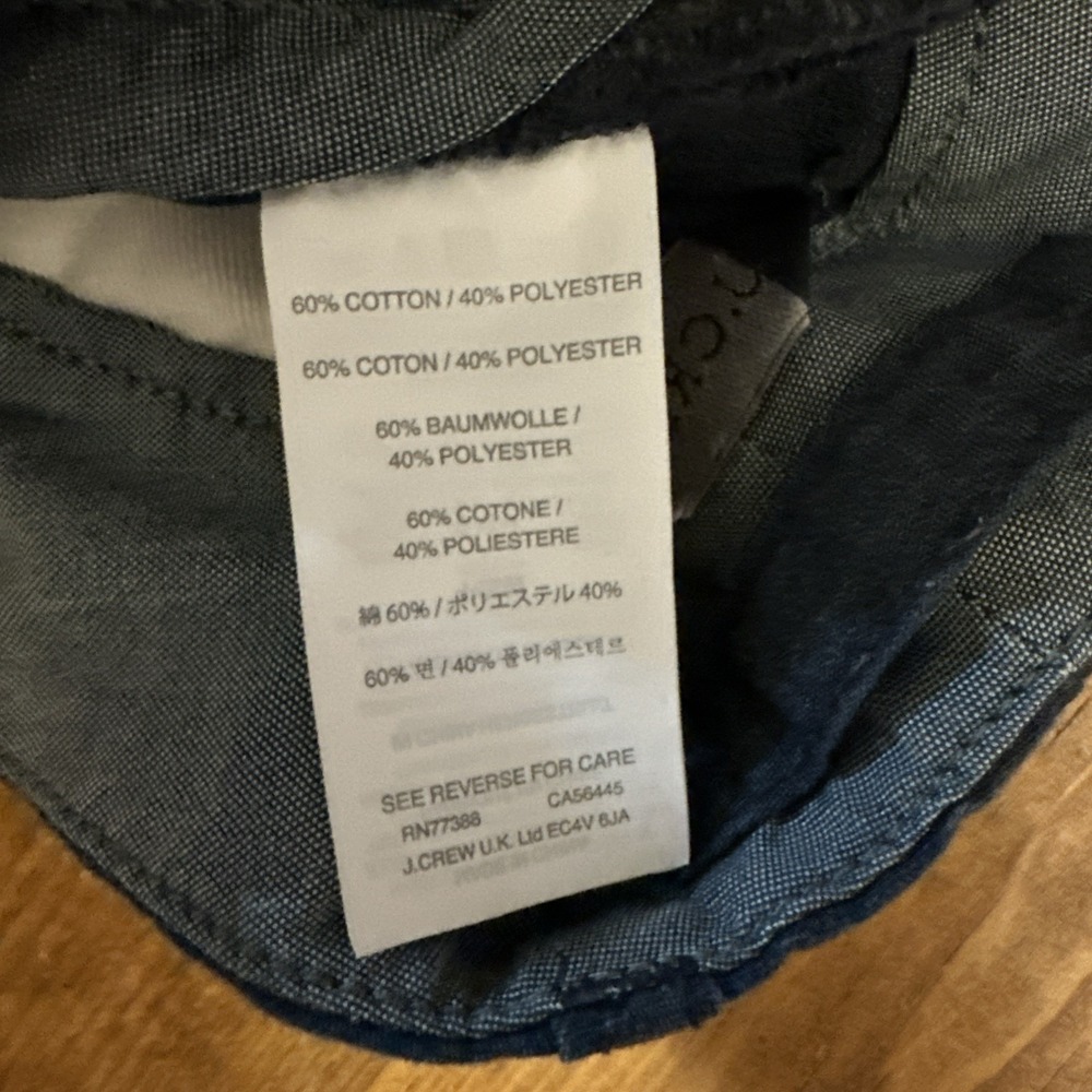 J.Crew Cotton Joggers Pants Size 34x27.5 Navy Blue Style C1562 Tapered - Picture 5 of 5